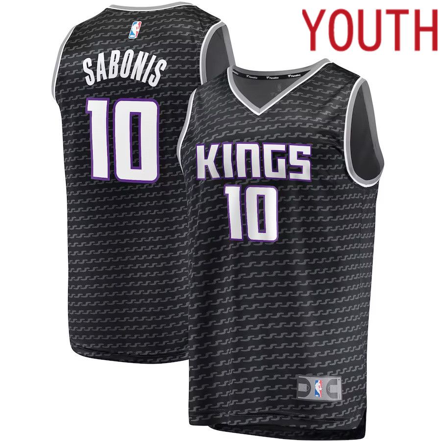 Youth Sacramento Kings #10 Domantas Sabonis Fanatics Branded Black Fast Break Player NBA Jersey->youth nba jersey->Youth Jersey